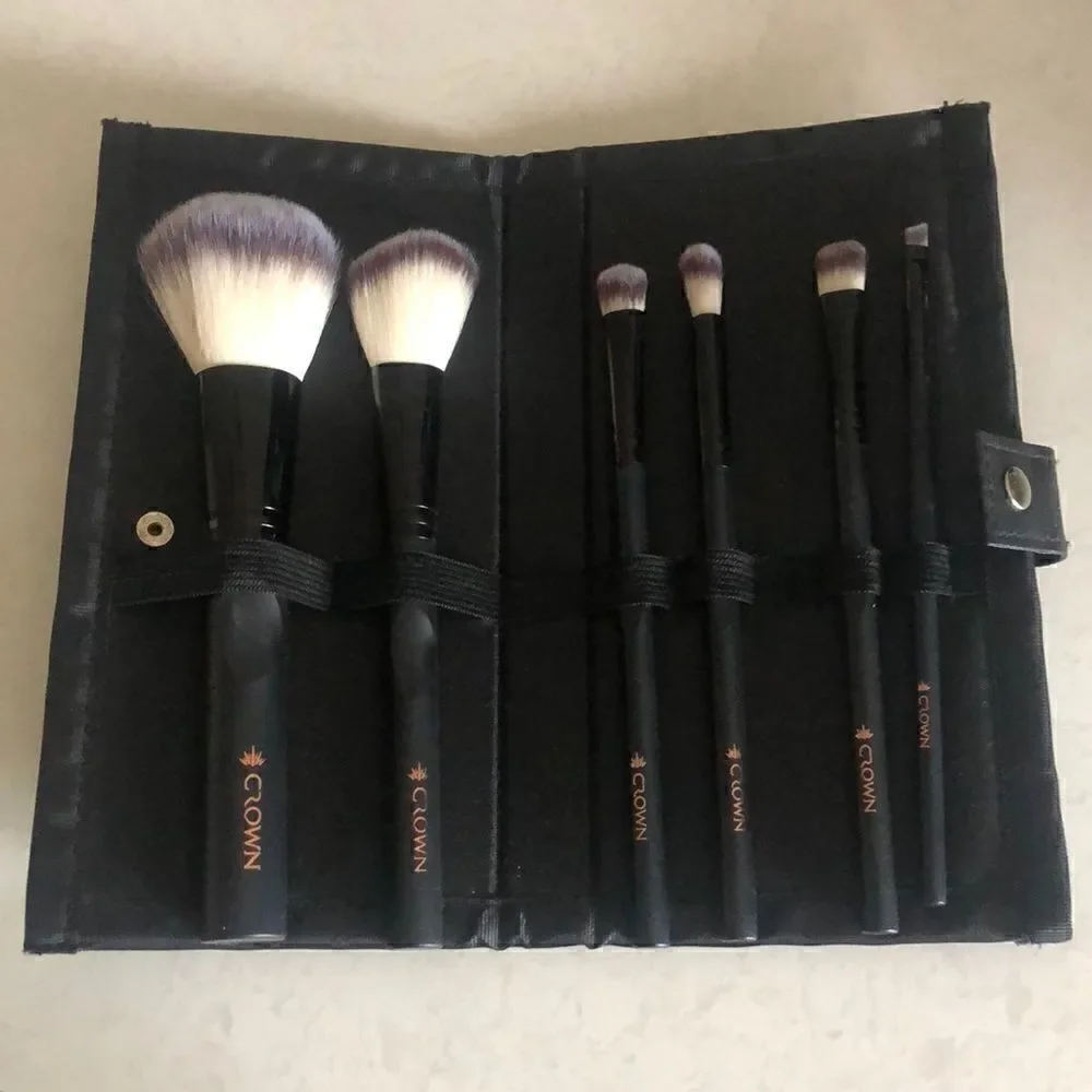 Crown black makeup brush set. Brand new.